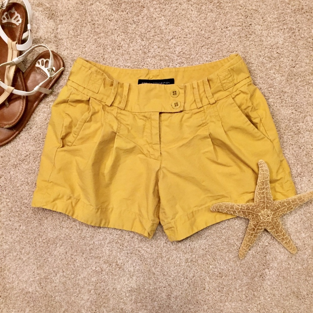 French connection yellow shorts